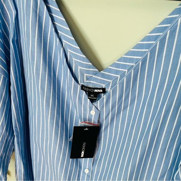 Fashion Nova Striped Blouse NWT Size 3X - Picture 5 of 5